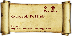 Kolacsek Melinda névjegykártya