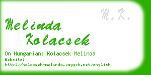 melinda kolacsek business card